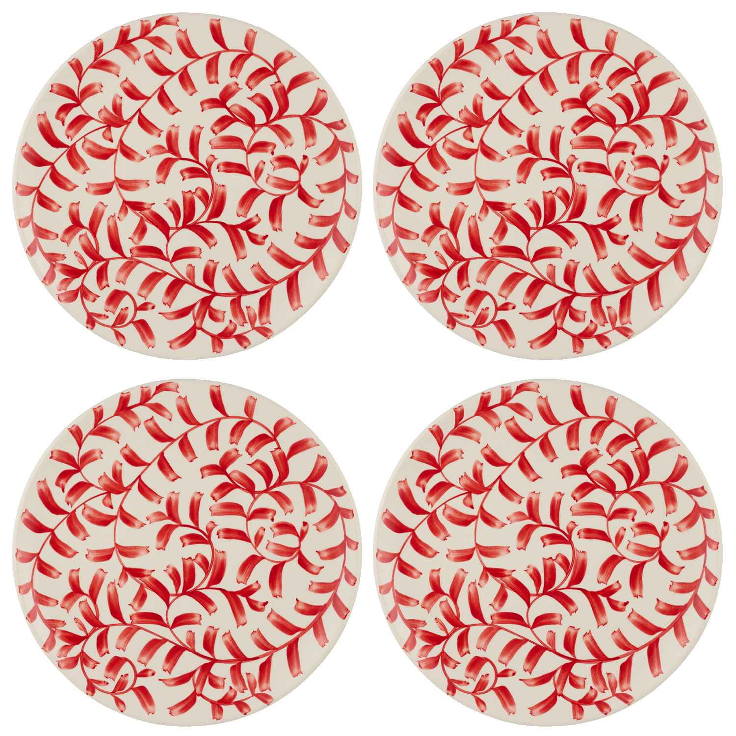 Red Scroll Charger Plates (Set of 4)