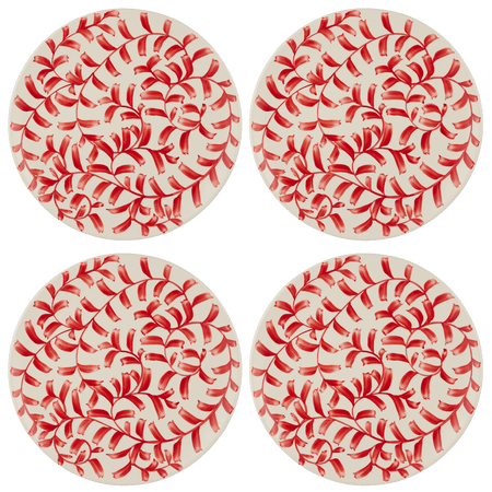 Red Scroll Charger Plates (Set of 4)