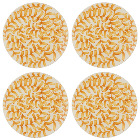 Yellow Scroll Charger Plates (Set of 4)