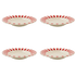 Red Stripes Pasta Plates (Set of 4)