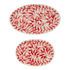 Red Scroll Serving Platters (Set of 2)
