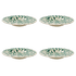Green Scroll Pasta Plates (Set of 4)