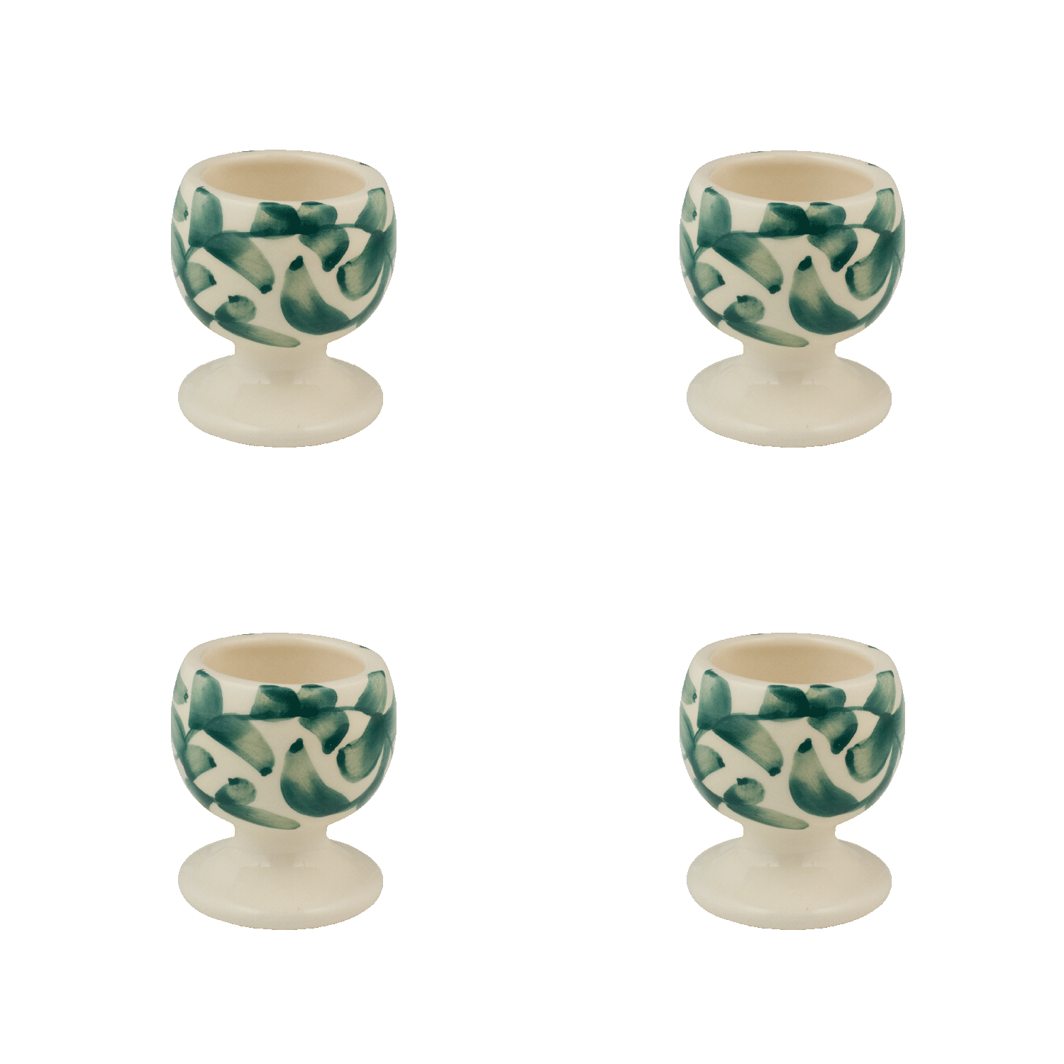 Green Scroll Egg Cups (Set of 4)