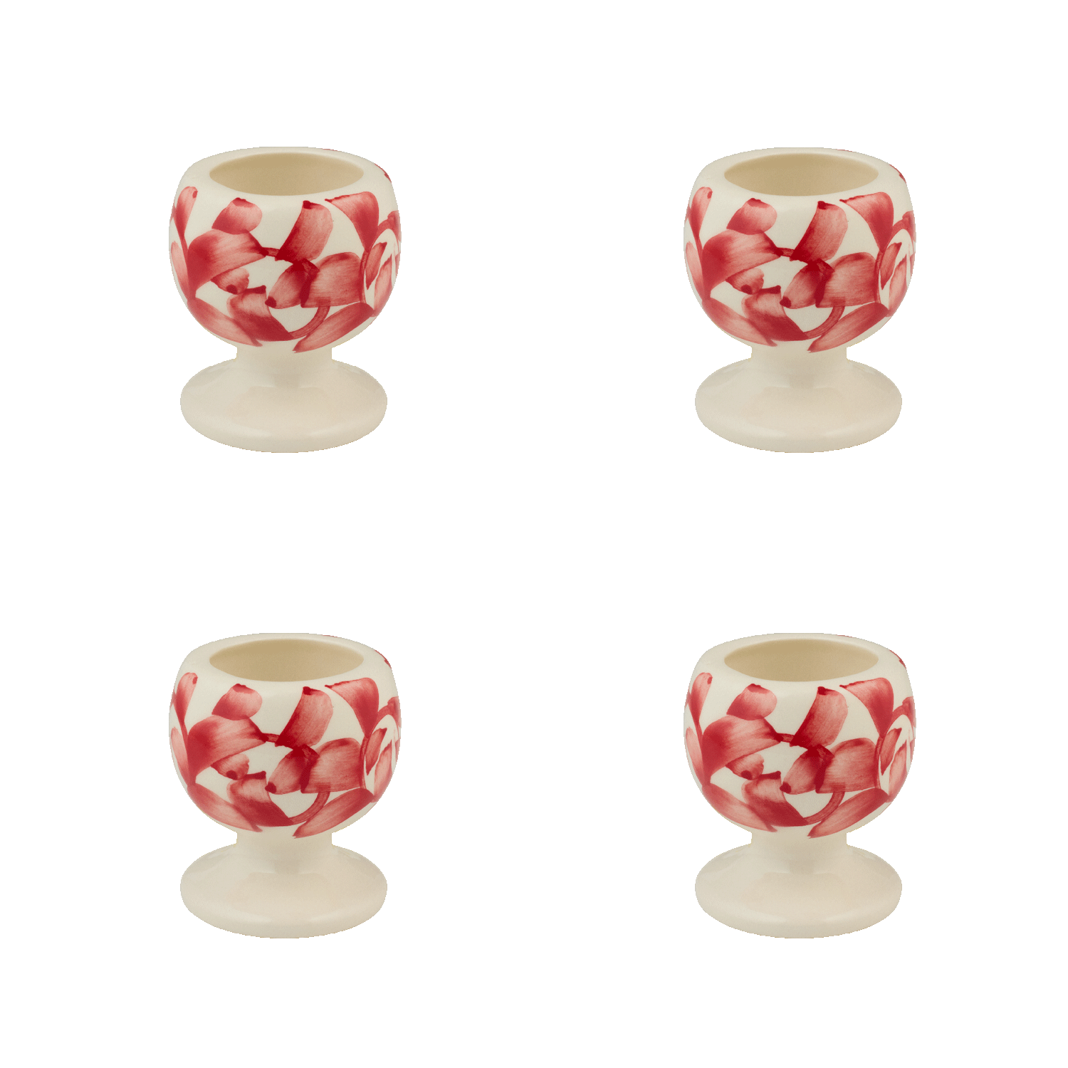 Red Scroll Egg Cups (Set of 4)