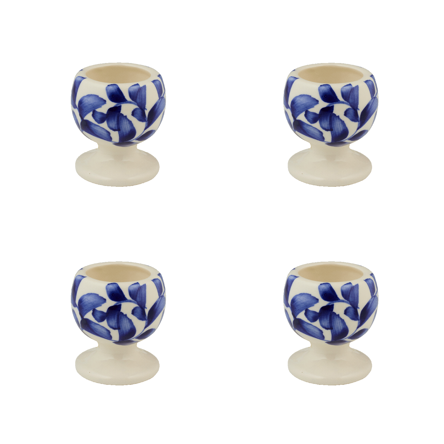 Navy Blue Scroll Egg Cups (Set of 4)