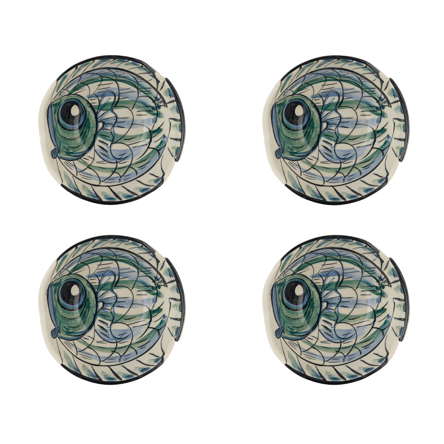 Small Blue Romina Fish Bowls (Set of 4)