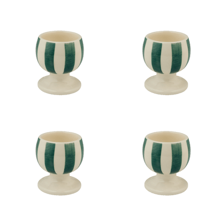 Green Stripes Egg Cups (Set of 4)