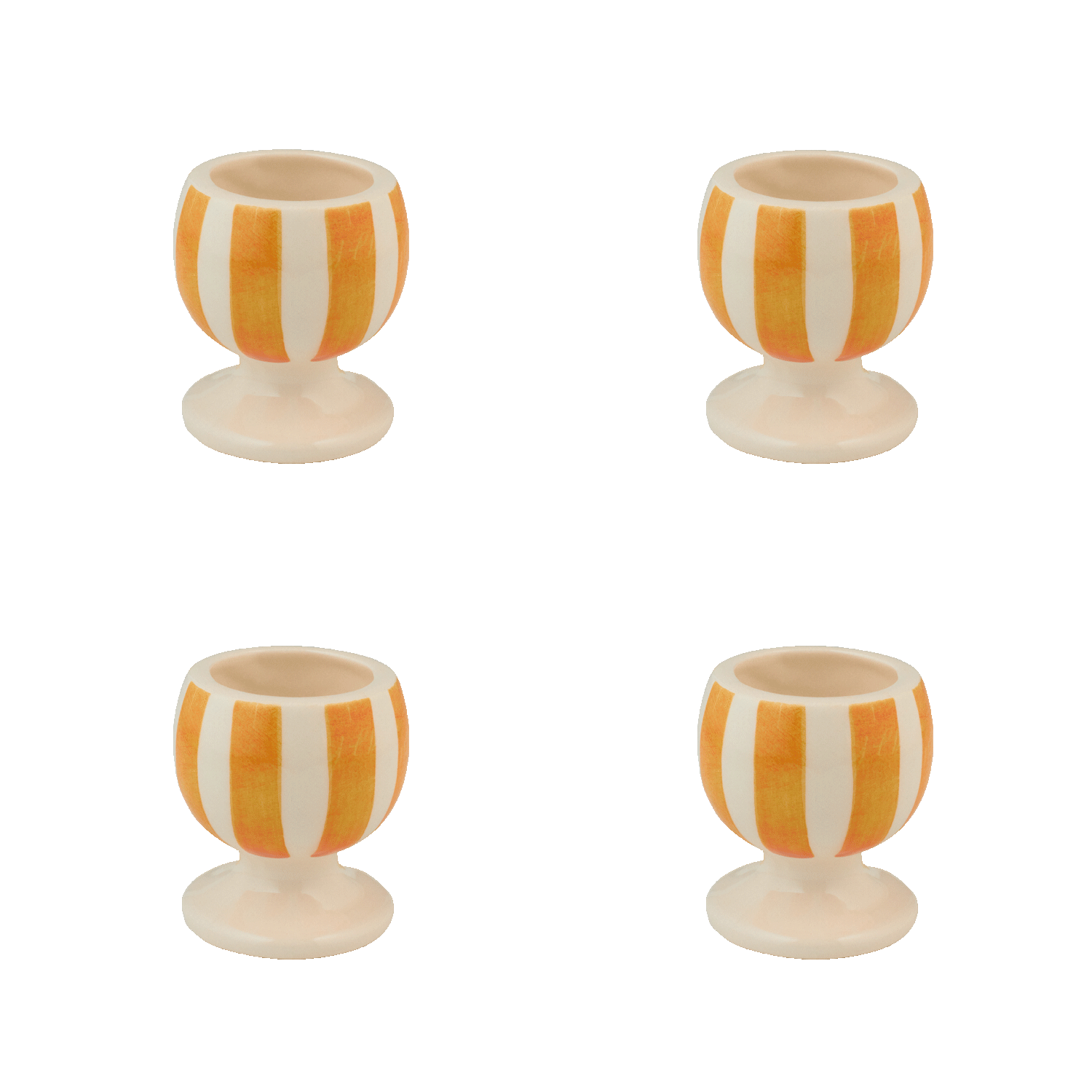 Yellow Stripes Egg Cups (Set of 4)