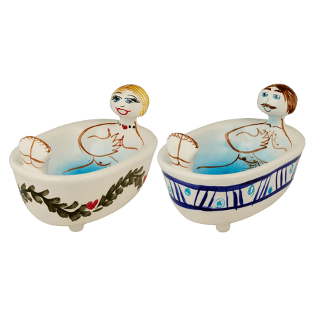 Pair of Michelangelo & Valentina Bath Soap Dishes