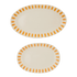 Yellow Stripes Serving Platters (Set of 2)