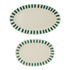 Green Stripes Serving Platters (Set of 2)