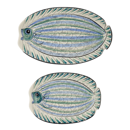 Blue Romina Fish Serving Platters (Set of 2)