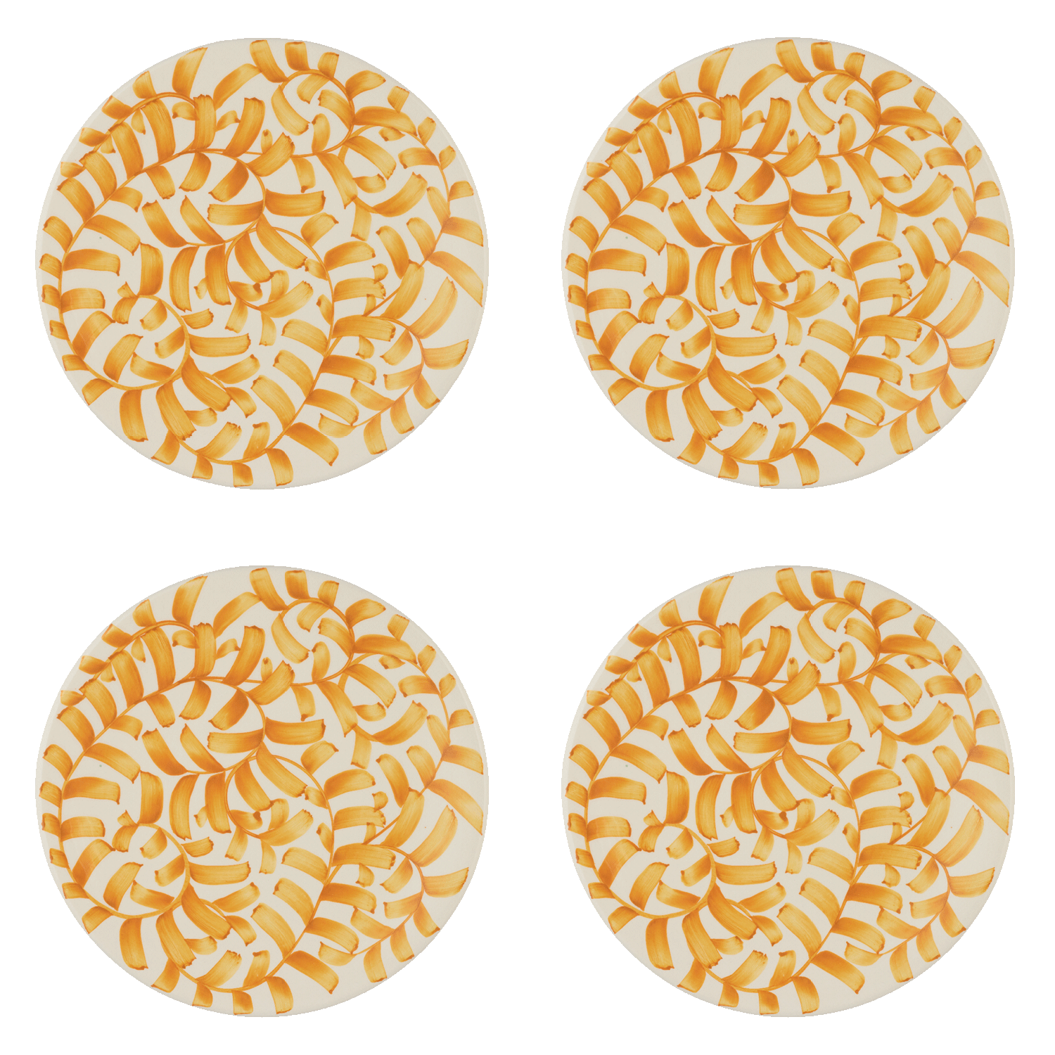 Yellow Scroll Dinner Plate (Set of 4)