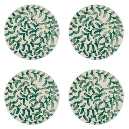Green Scroll Dinner Plates (Set of 4)