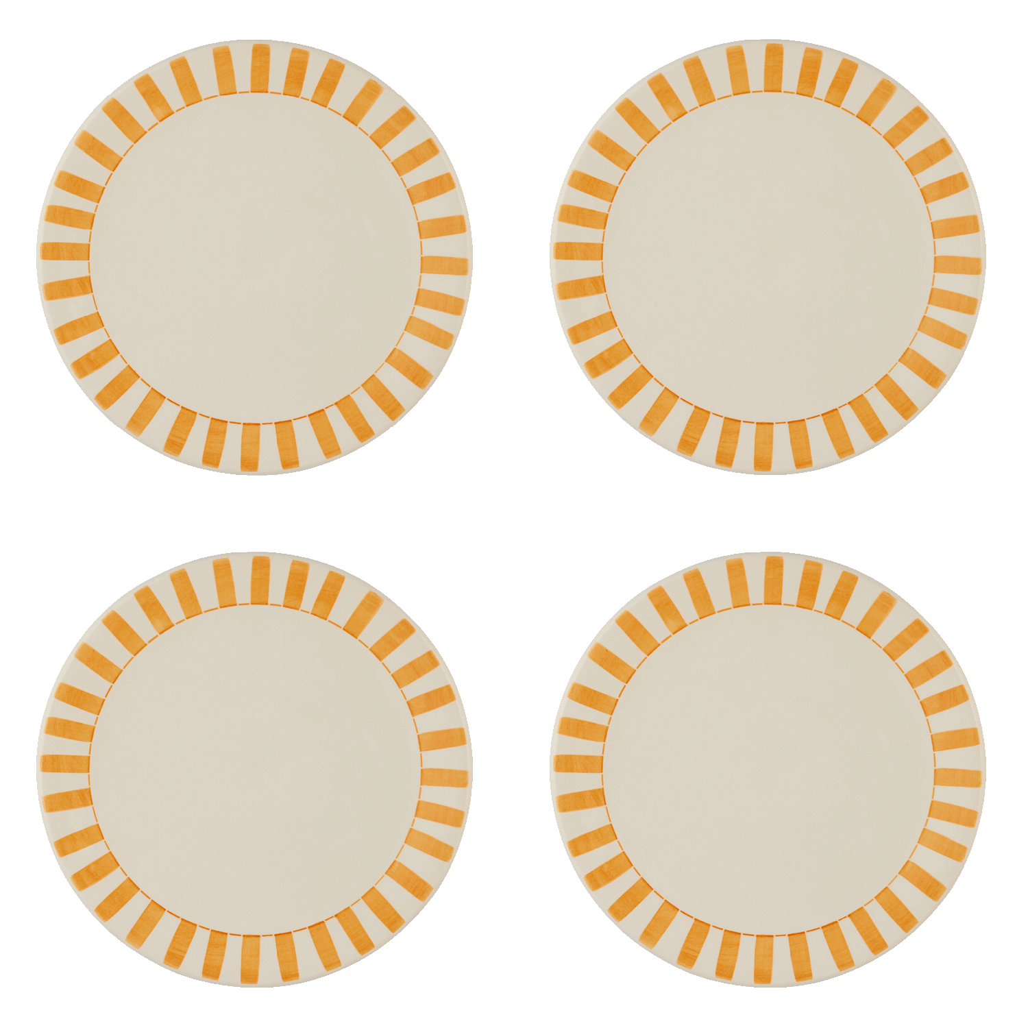 Yellow Stripes Dinner Plates (Set of 4)