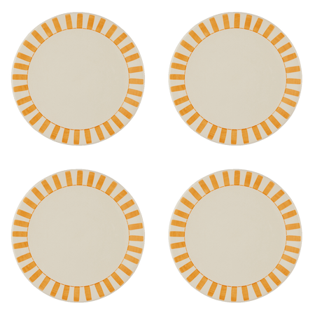 Yellow Stripes Dinner Plates (Set of 4)