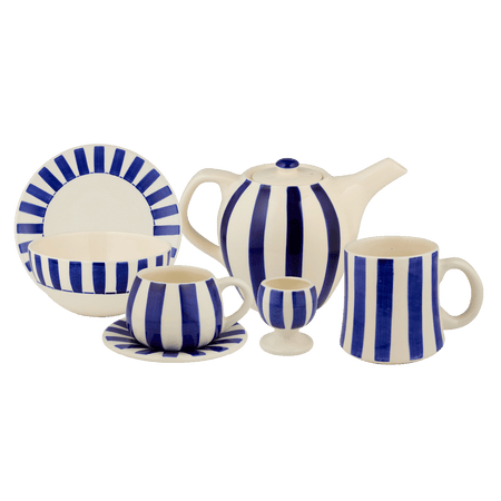 Navy Blue Stripes Breakfast Set (25 Piece)