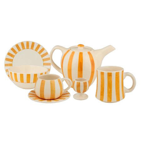 Yellow Stripes Breakfast Set (25 Piece)