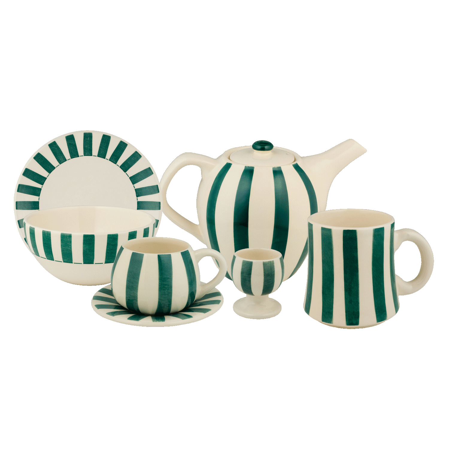 Green Stripes Breakfast Set (25 Piece)