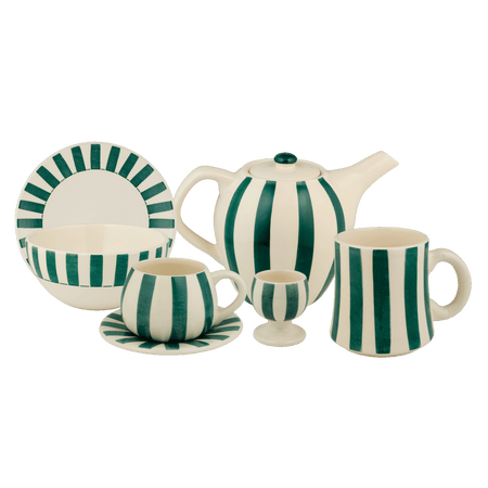 Green Stripes Breakfast Set (25 Piece)