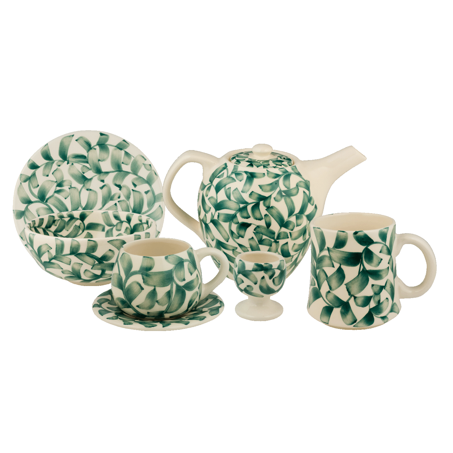 Green Scroll Breakfast Set (25 Piece)