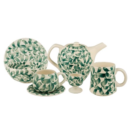 Green Scroll Breakfast Set (25 Piece)