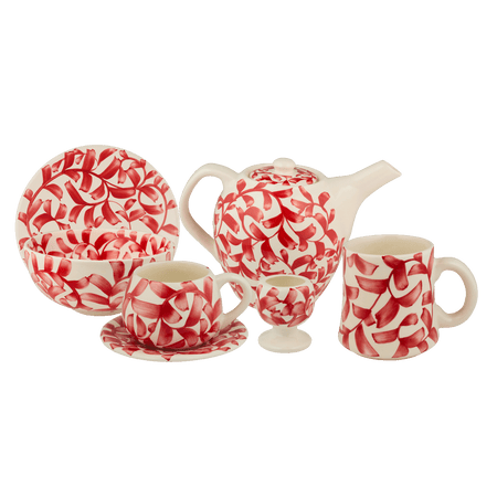 Red Scroll Breakfast Set (25 Piece)
