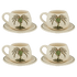 Palm Coffee Cup & Saucers (Set of 4)