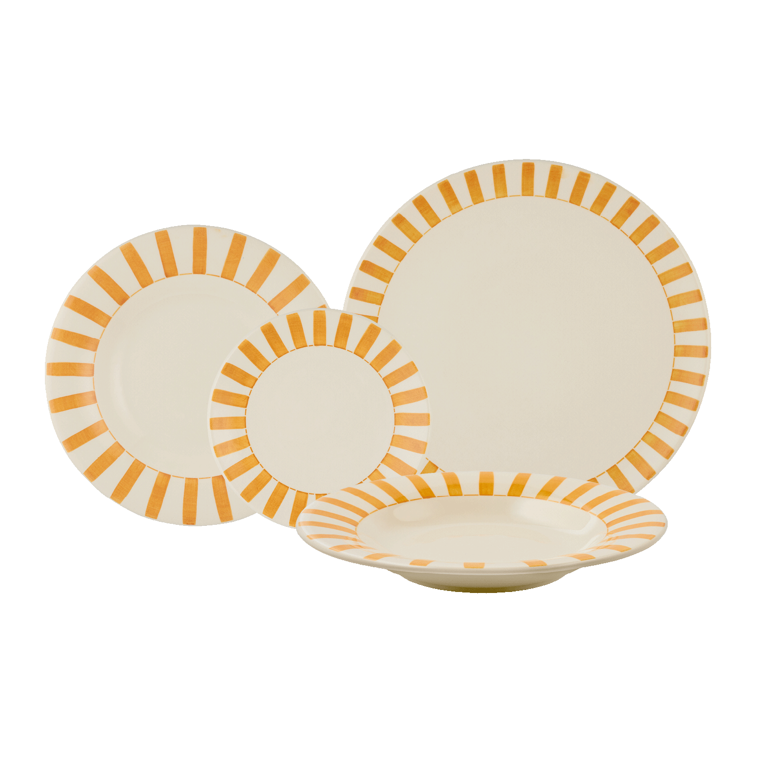 Yellow Stripes Dinner Set (16 Piece)