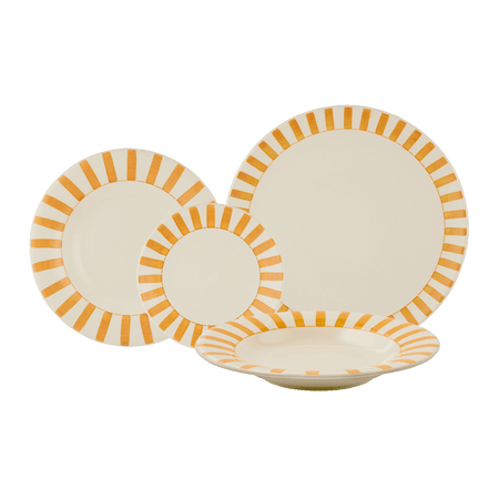 Yellow Stripes Dinner Set (16 Piece)