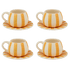 Yellow Stripes Coffee Cup & Saucers (Set of 4)