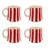 Red Stripes Mugs (Set of 4)