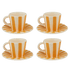 Yellow Stripes Espresso Cup & Saucers (Set of 4)