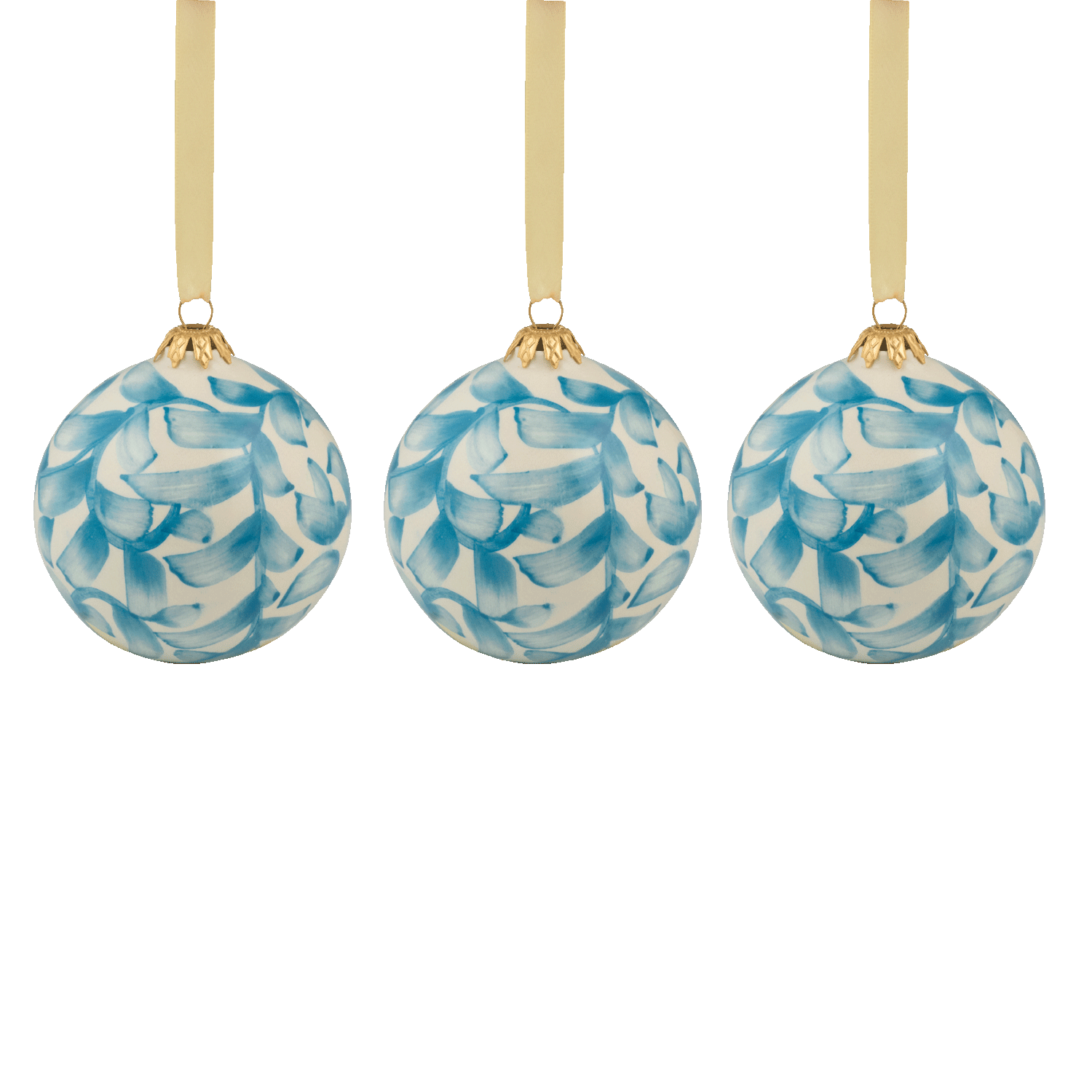 Azure Scroll Christmas Bauble (Set of 3)