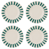 Green Stripes Pasta Plates (Set of 4)