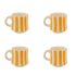 Small Yellow Stripes Mugs (Set of 4)