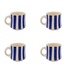 Small Navy Blue Stripes Mugs (Set of 4)