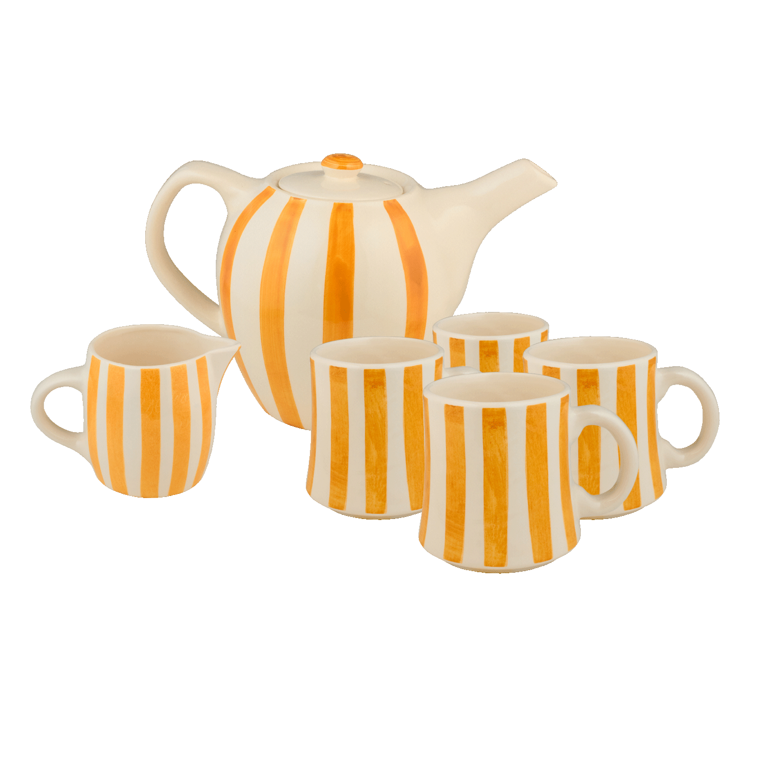 Yellow Stripes Tea Set (6 Piece)