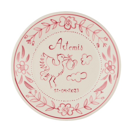 Personalised Rose Pink Birth Plate