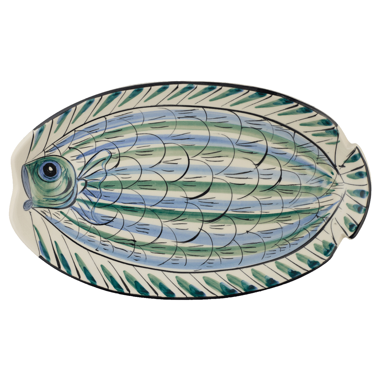 Large Blue Romina Fish Oval Platter