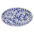Large Navy Blue Scroll Oval Platter