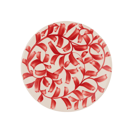 Red Scroll Side Plate