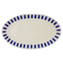 Large Navy Blue Stripes Oval Platter