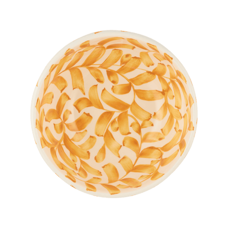 Large Yellow Scroll Bowl