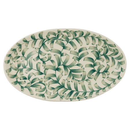 Large Green Scroll Oval Platter