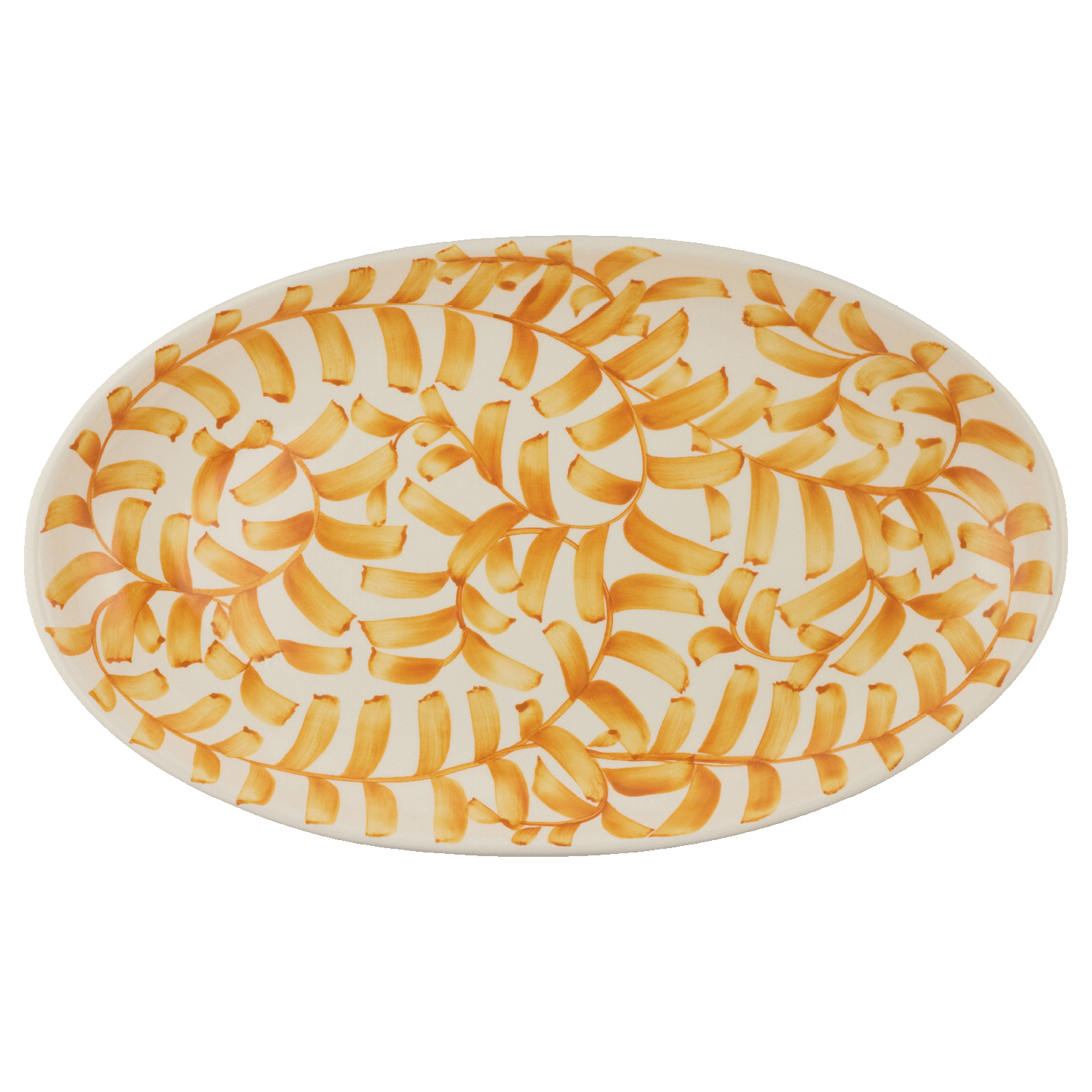 Large Yellow Scroll Oval Platter
