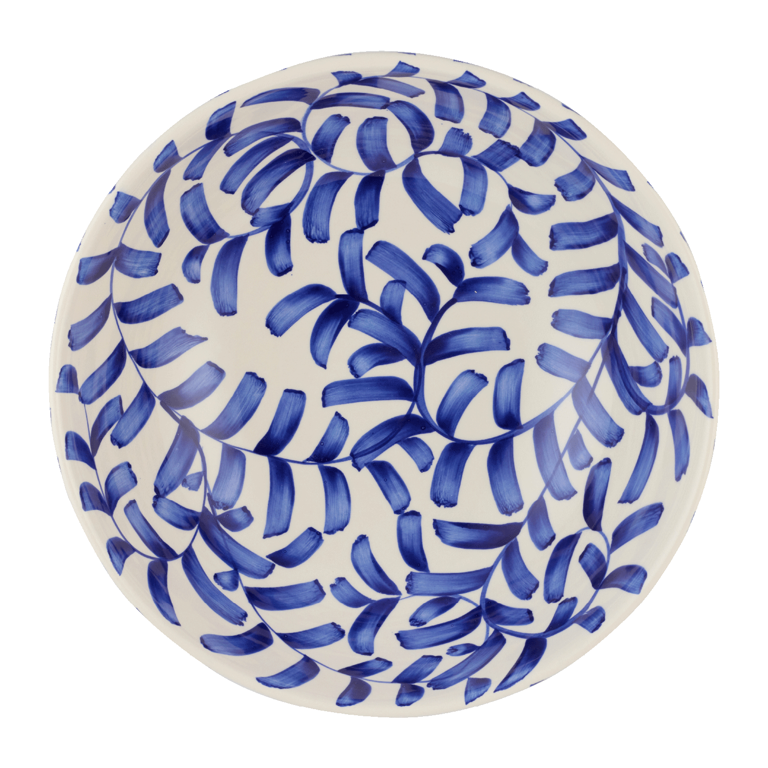 Navy Blue Scroll Salad Bowl