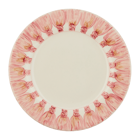 Powder Pink Tassel Charger Plate