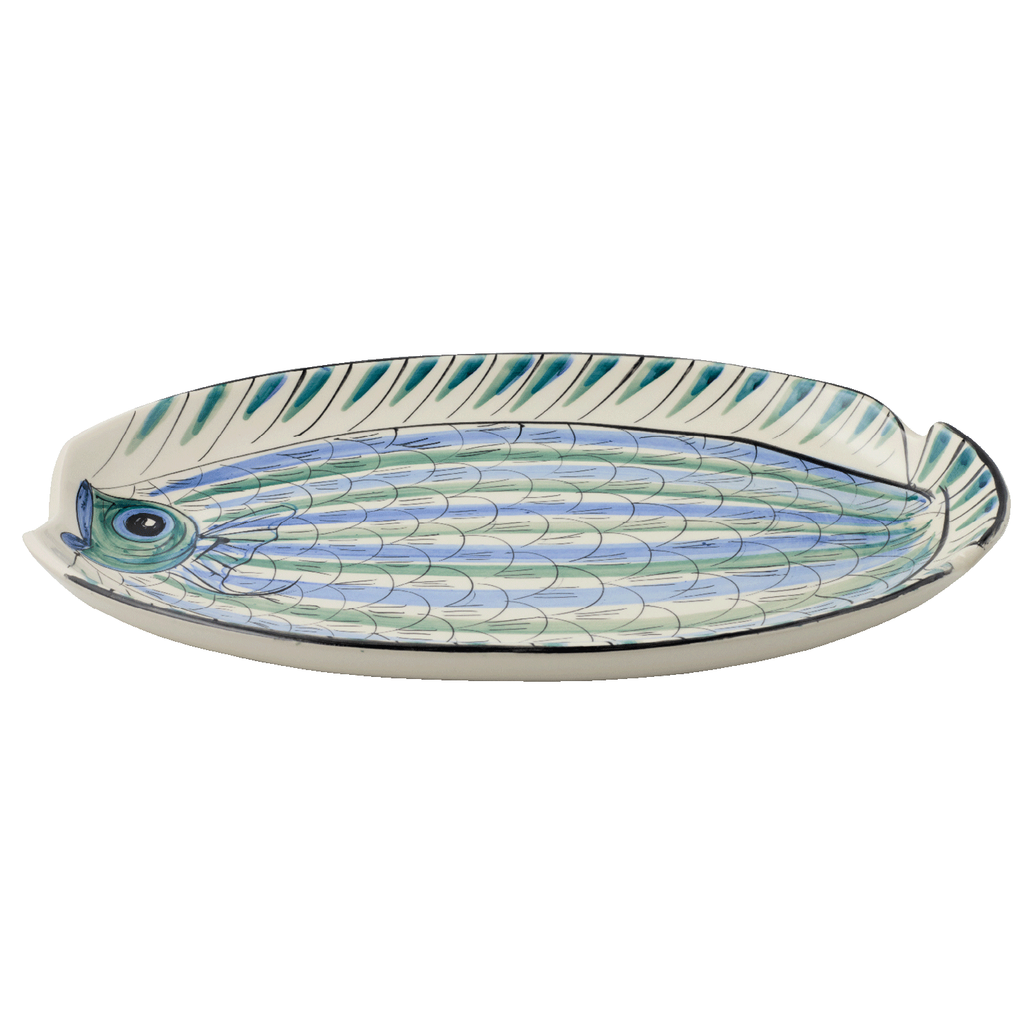Large Blue Romina Fish Oval Platter