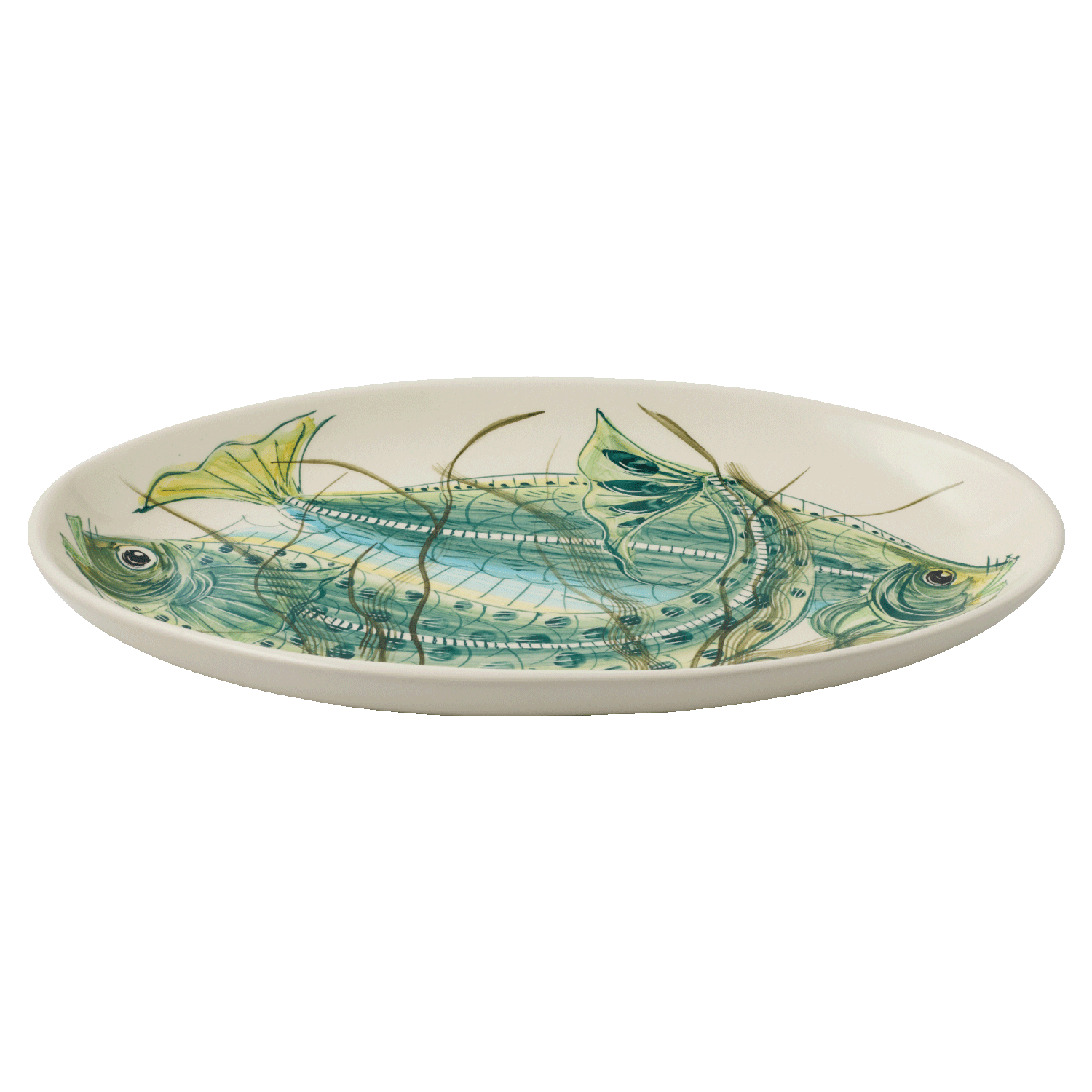 Large Green Aldo Fish Oval Platter